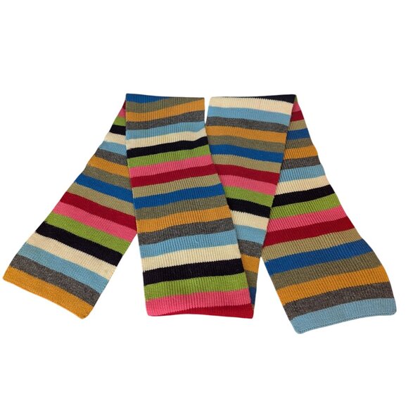Vintage | Accessories | Vintage Y2k Striped Long Scarf Wool Ribbed ...